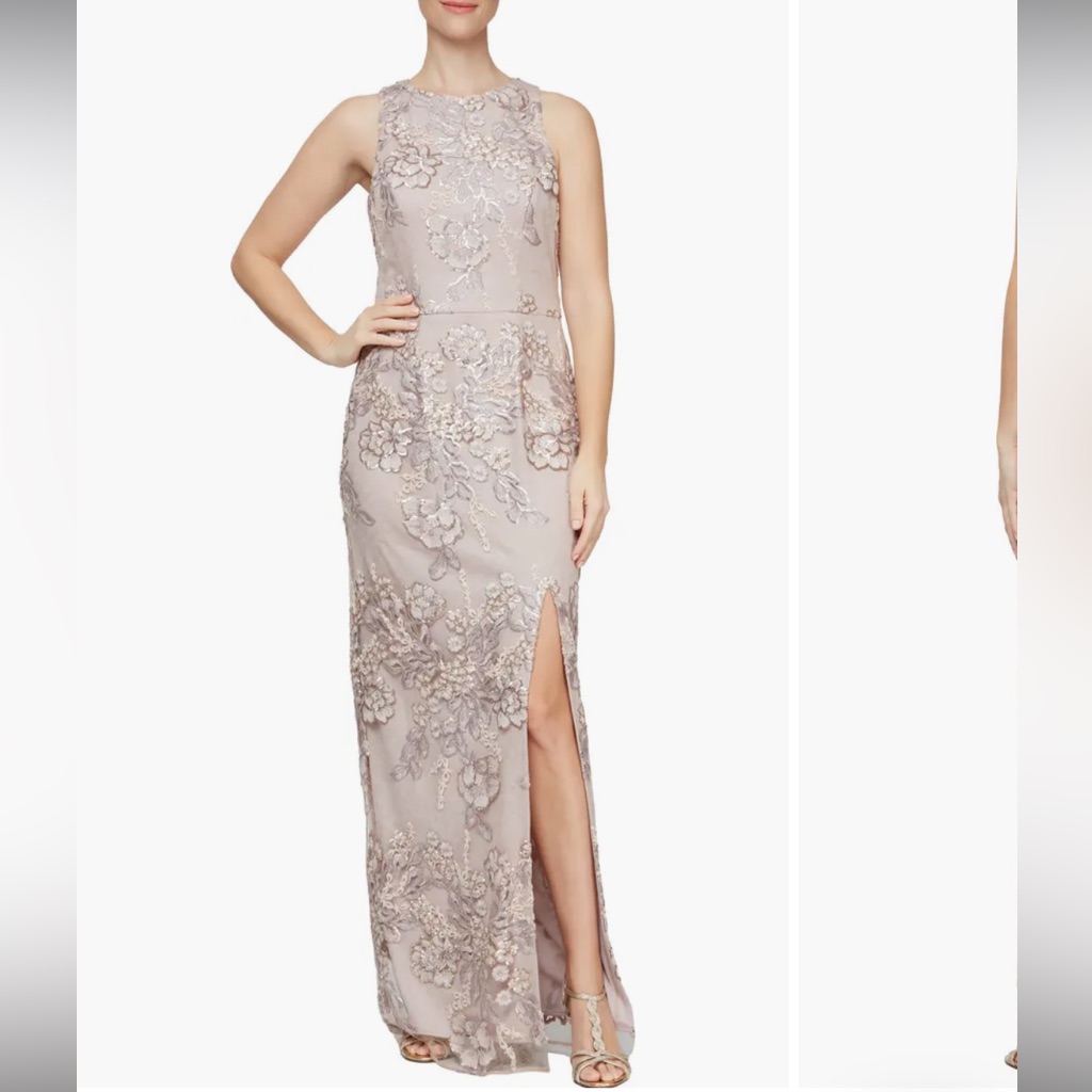 Alex Evenings Sparkly Blush Mother Of The Bride/Groom, Wedding Guest Dress Nwt